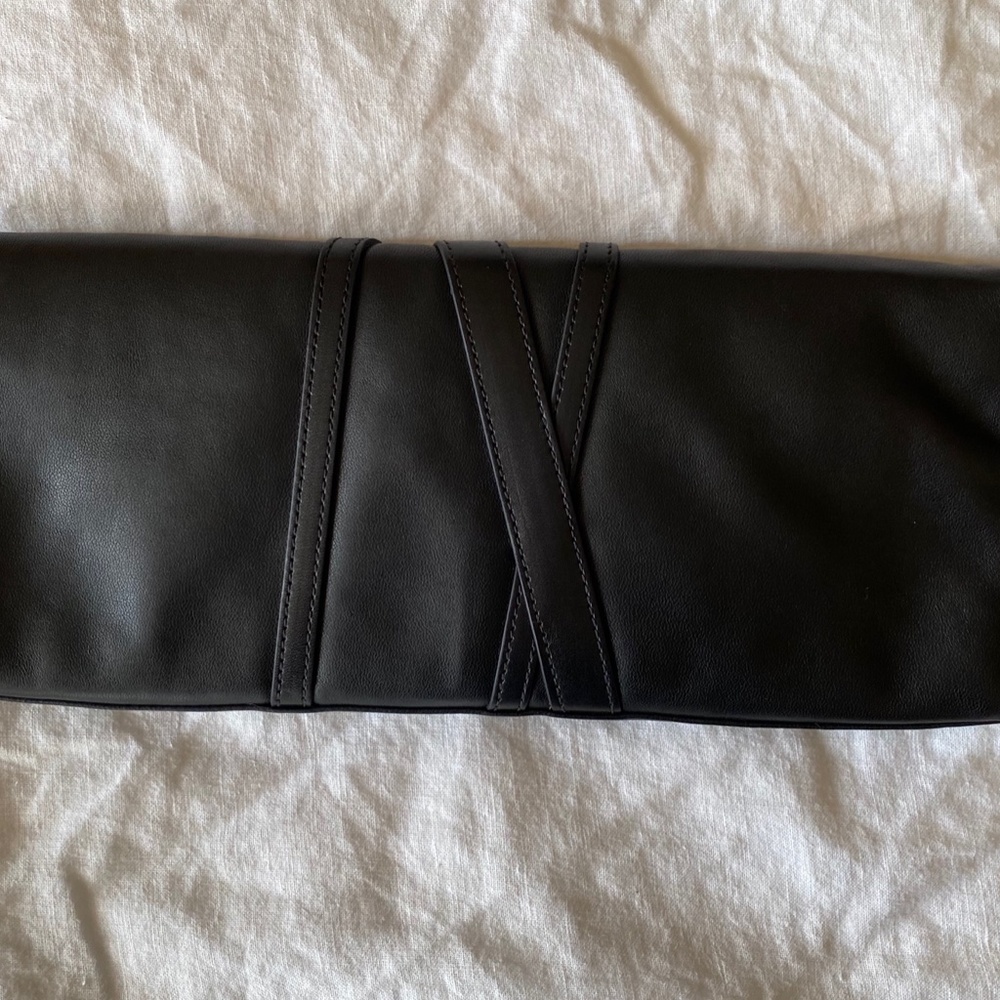 Coach Clutch/Wristlet Black Leather with Silver tone Buckle Detail - Picture 8 of 9